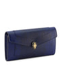 Bvlgari Blue Karung Leather Serpenti Forever Long Wallet