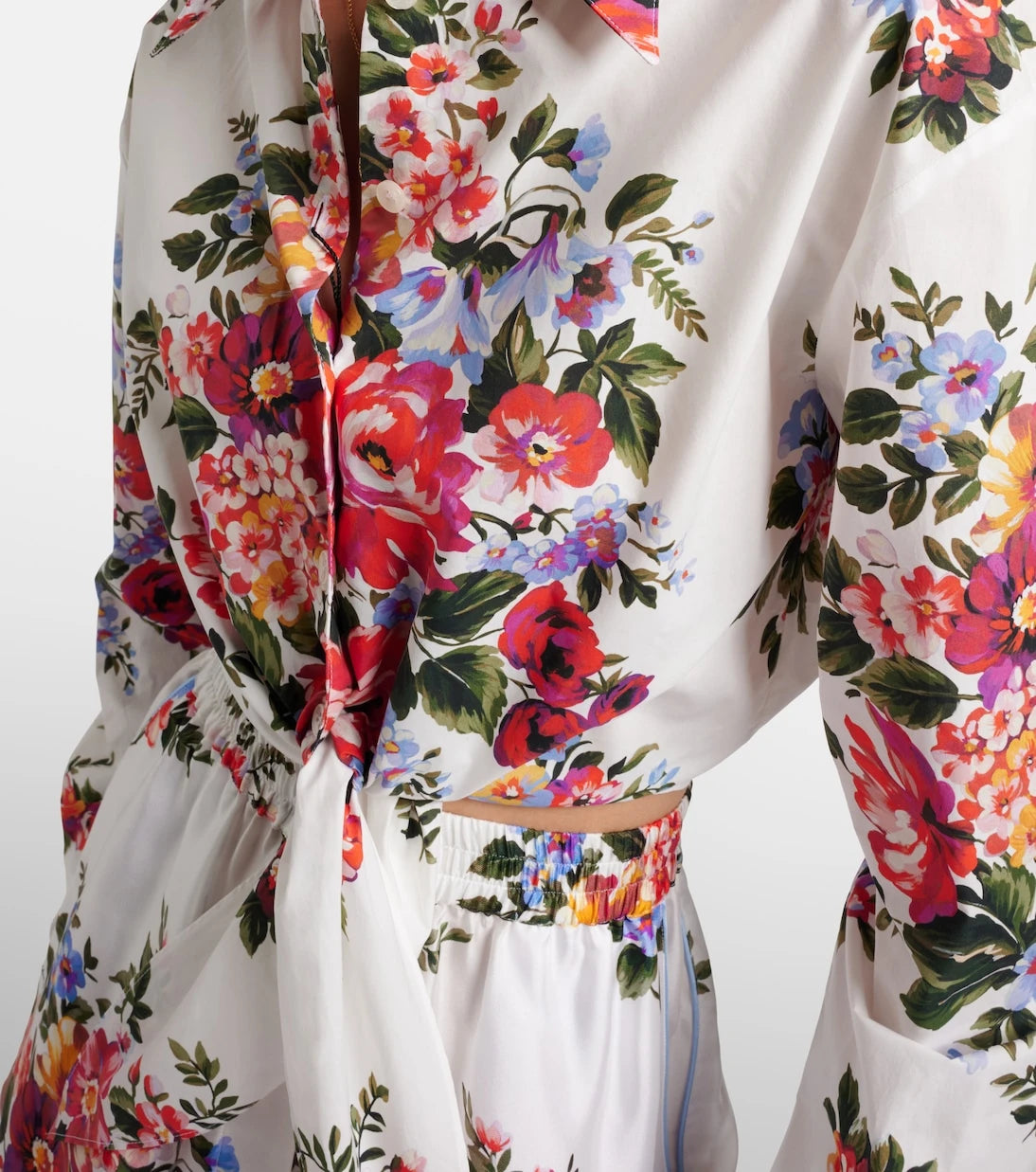 Dolce&Gabbana - Floral cropped cotton shirt
