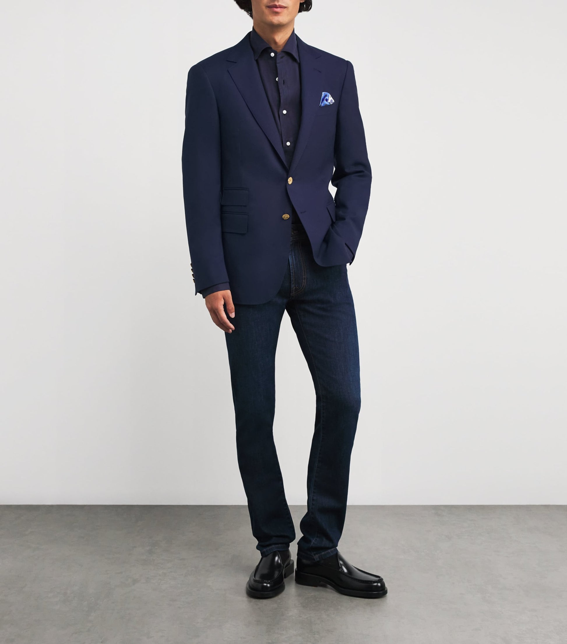 Ralph Lauren Purple Label Navy Wool Blazer