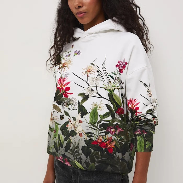 Medicine kapüşonlu kadın pamuklu elastanlı sweatshirt