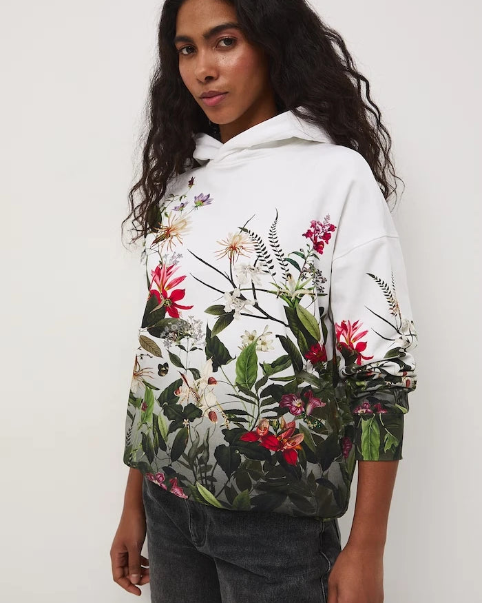 Medicine kapüşonlu kadın pamuklu elastanlı sweatshirt