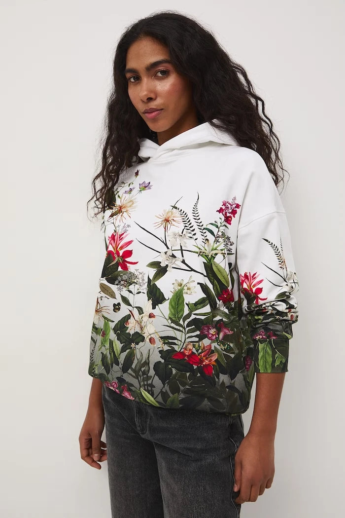 Medicine kapüşonlu kadın pamuklu elastanlı sweatshirt