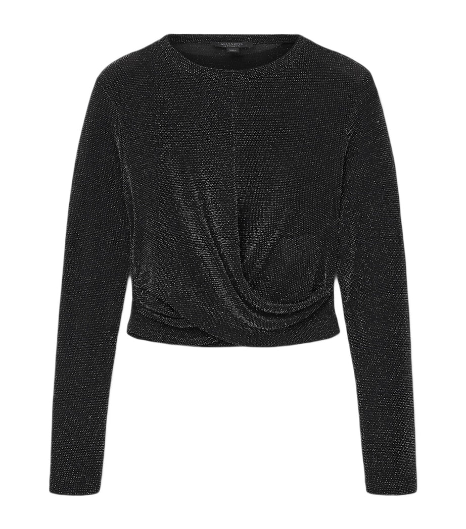 Grey Metallic Skylar Crop Top