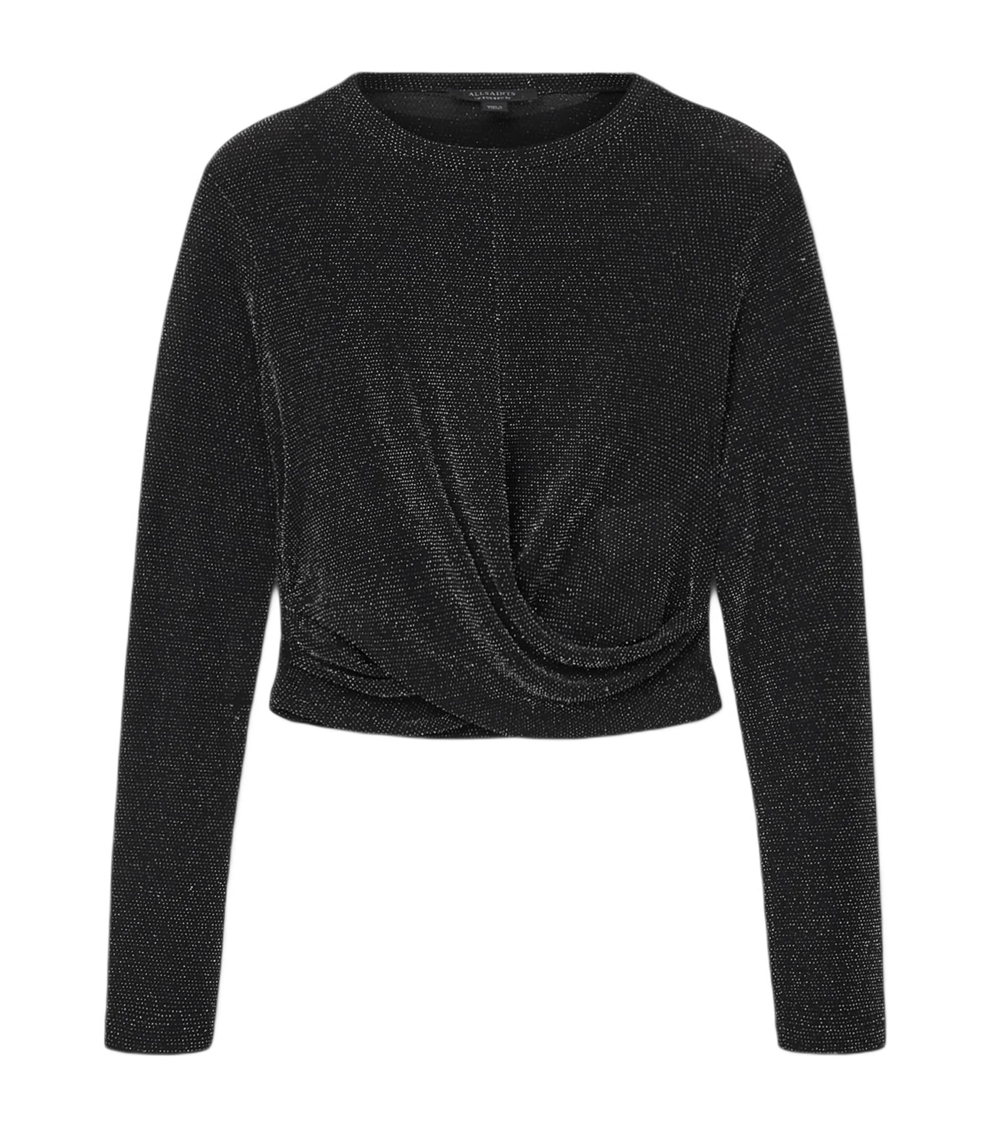 AllSaints Grey Metallic Skylar Crop Top