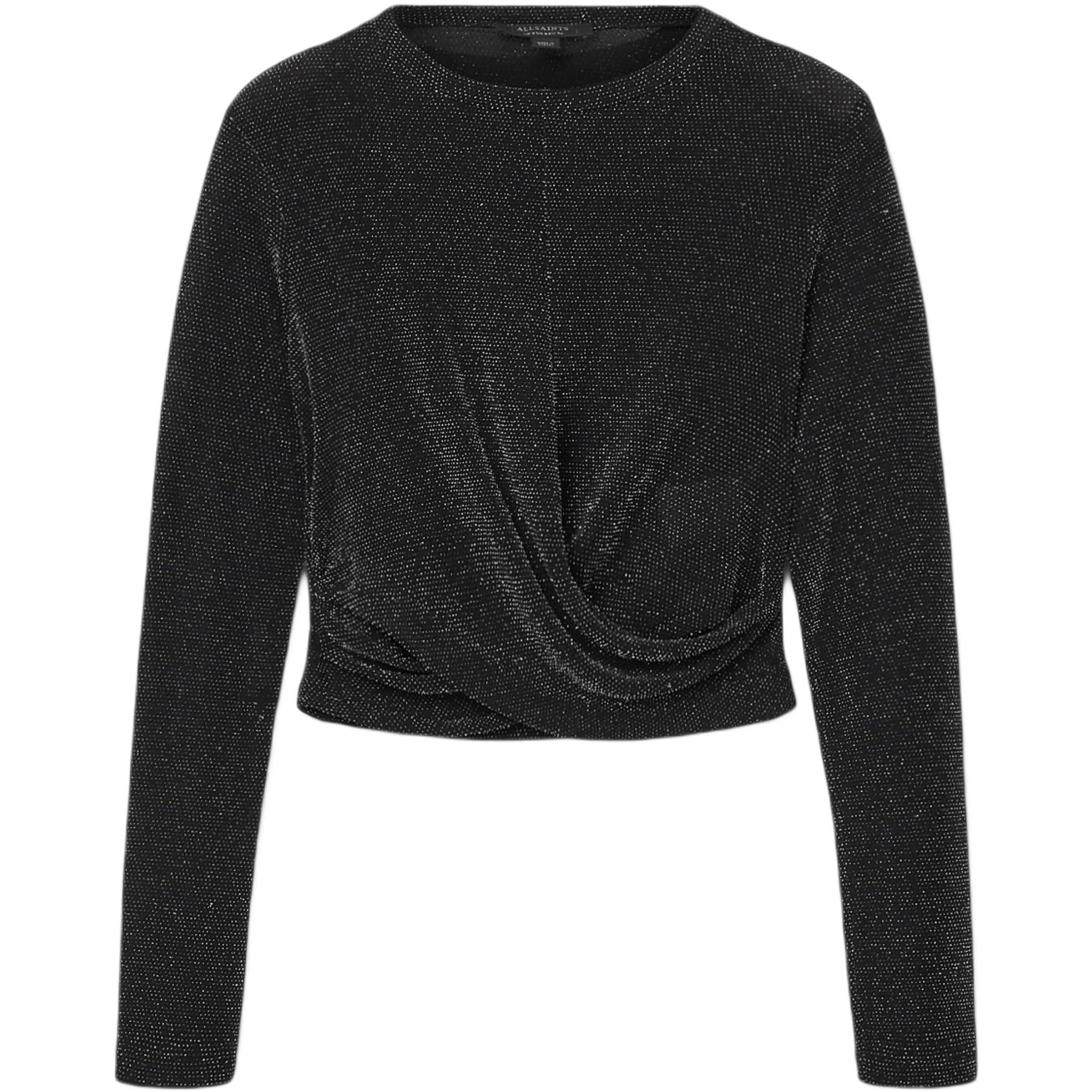 AllSaints Grey Metallic Skylar Crop Top