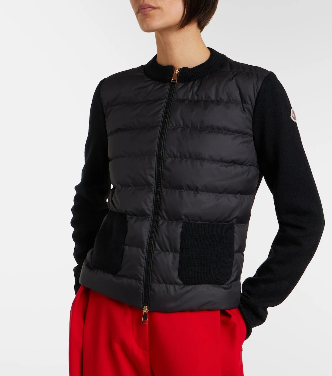 Moncler - Down-paneled virgin wool cardigan