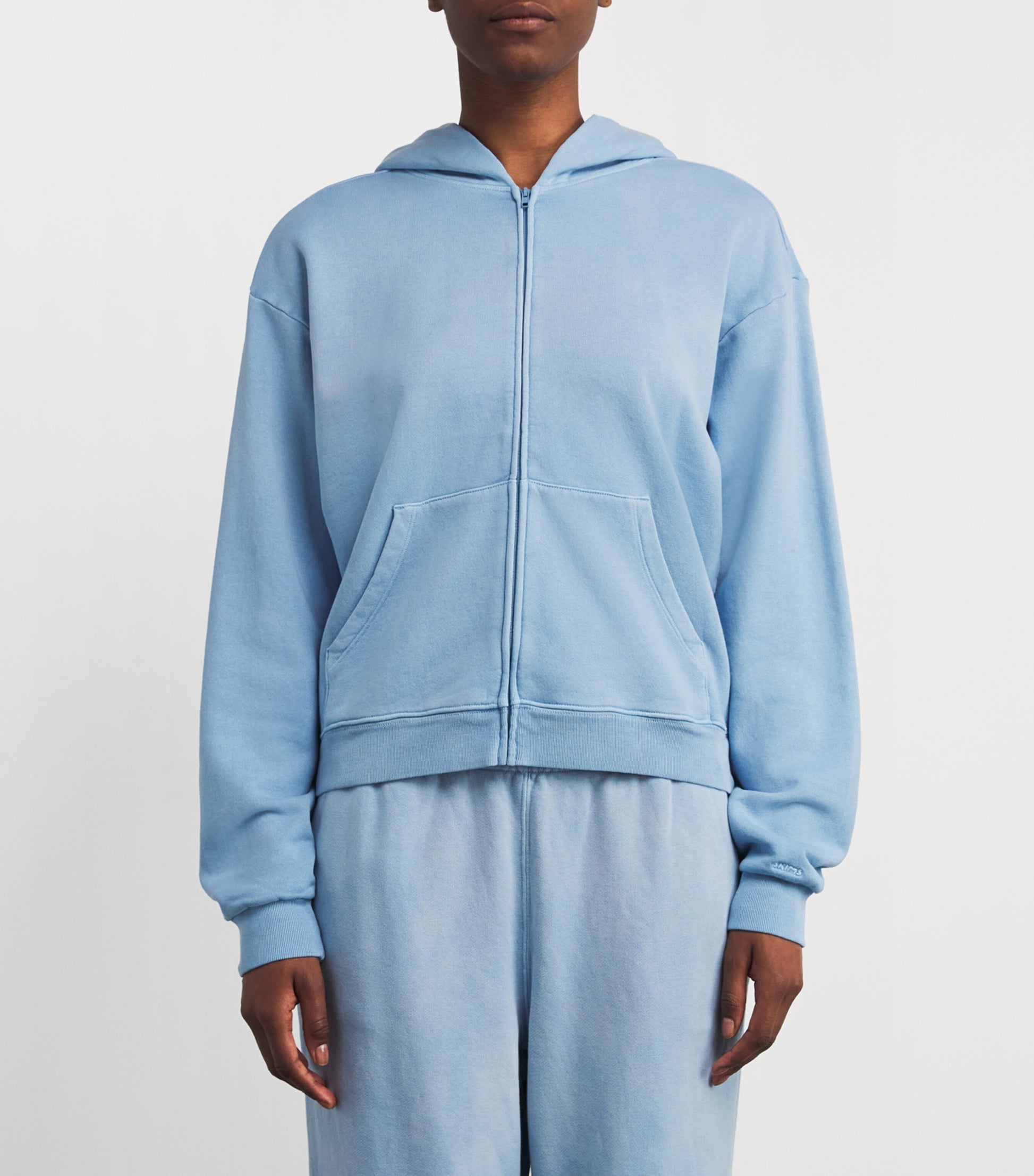 Blue French Terry Zip-Up Hoodie
