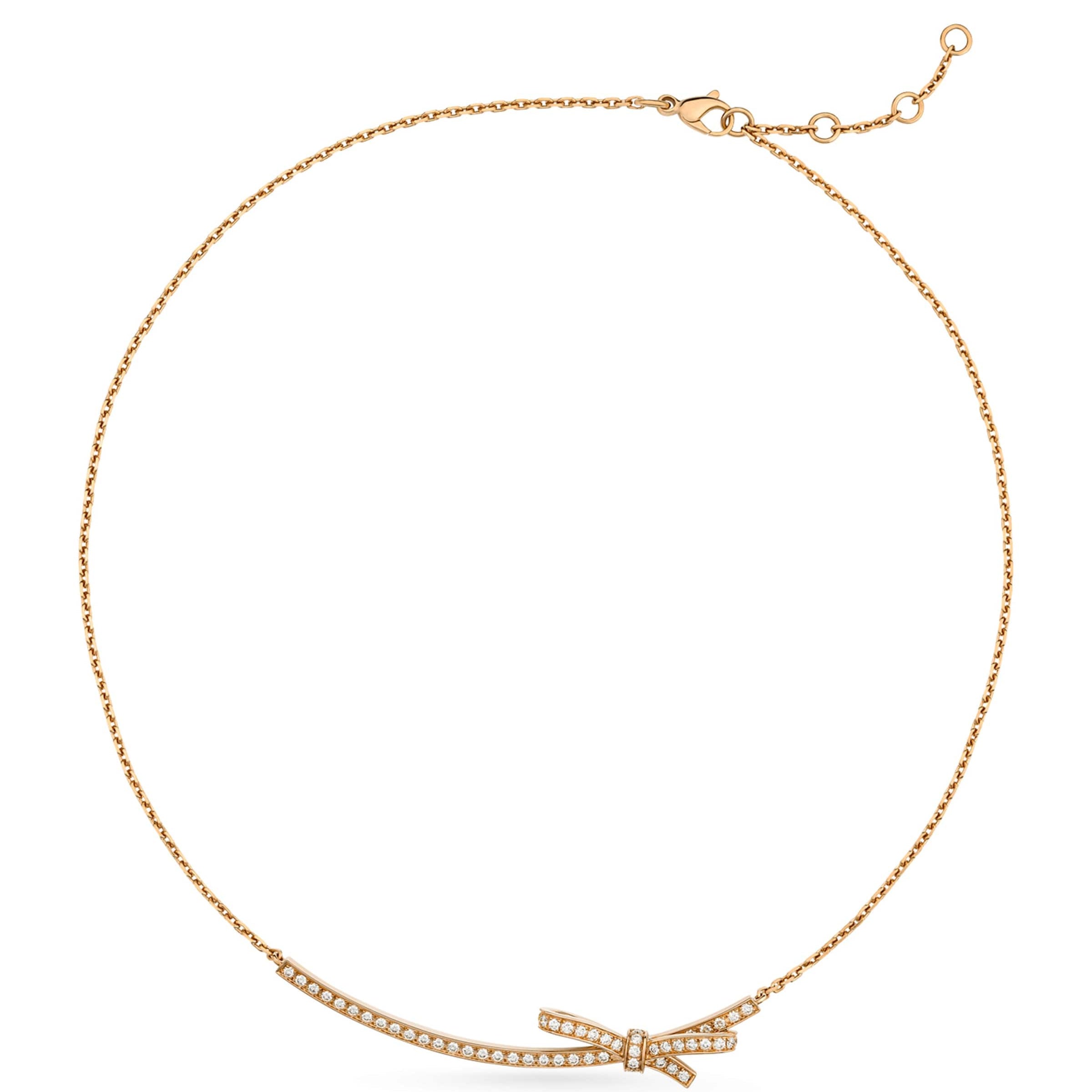 CHANEL Rose Gold and Diamond Ruban Chain Necklace