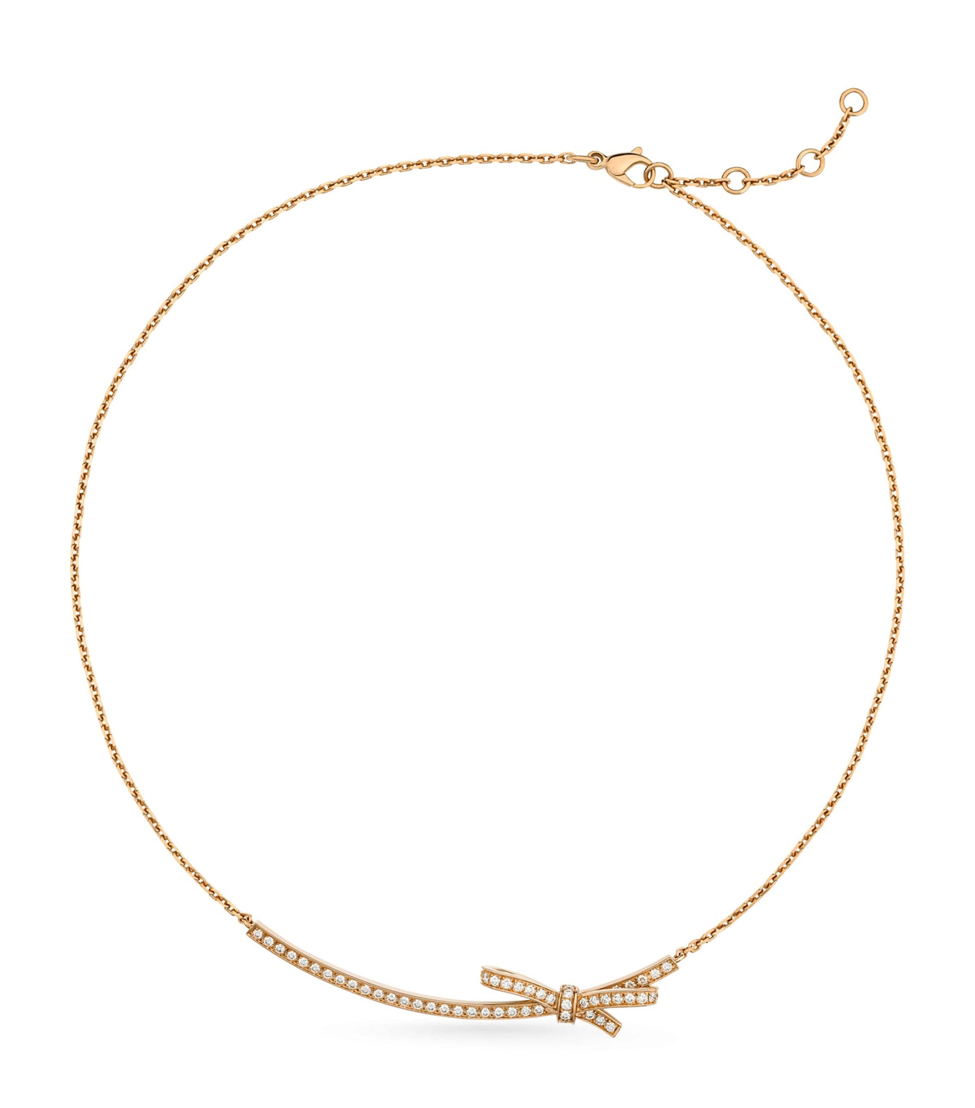CHANEL Rose Gold and Diamond Ruban Chain Necklace