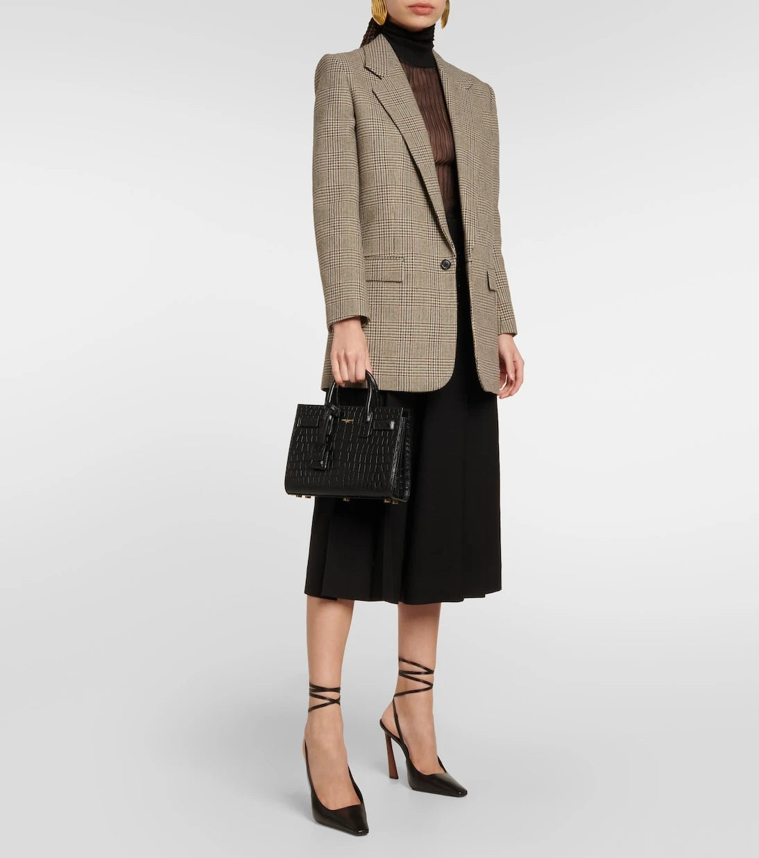 Saint Laurent - Sac De Jour Nano croc-effect leather tote bag