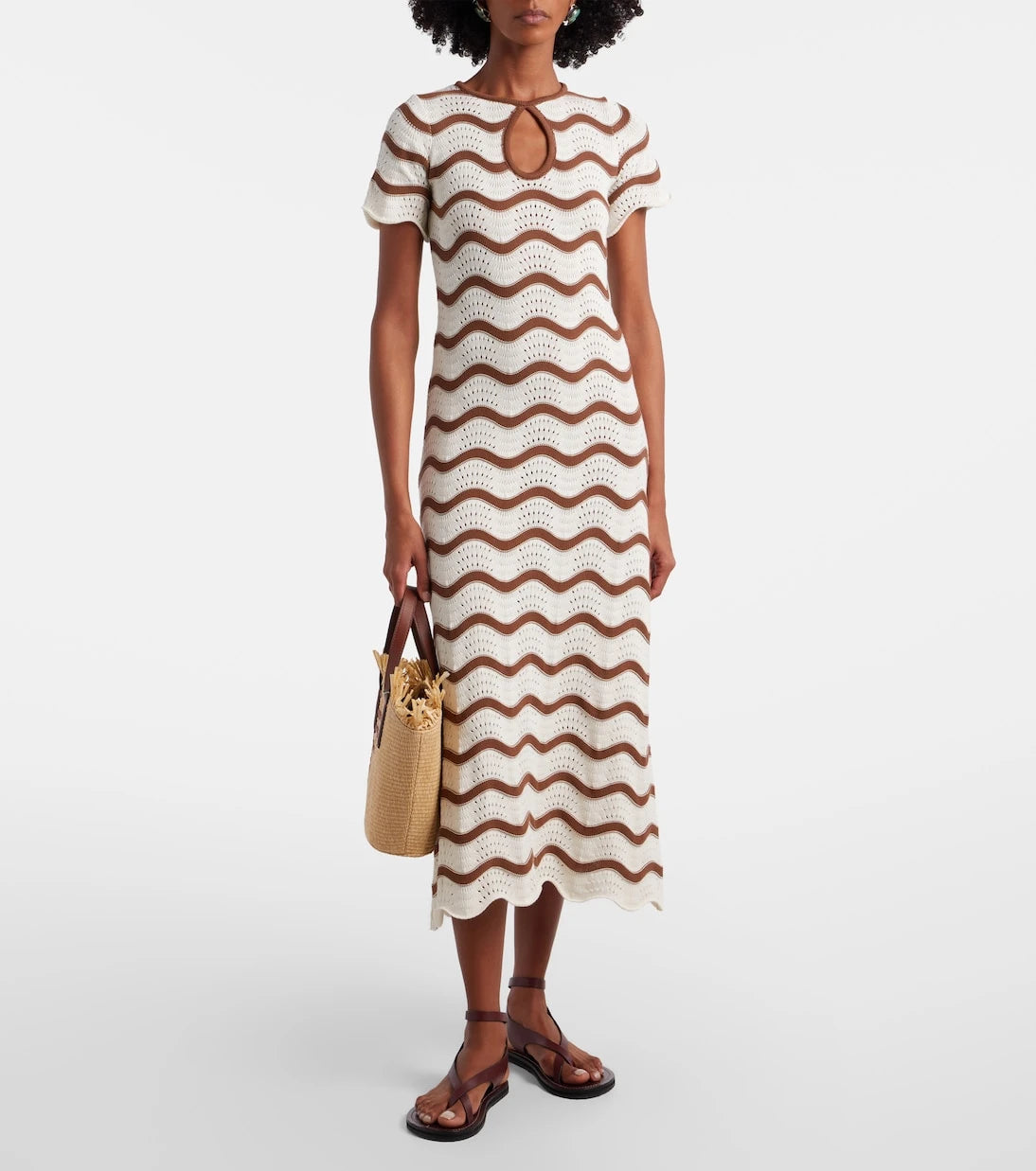 La DoubleJ - Swing crochet cotton midi dress