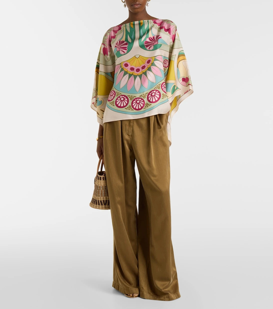 La DoubleJ - Square printed silk twill top
