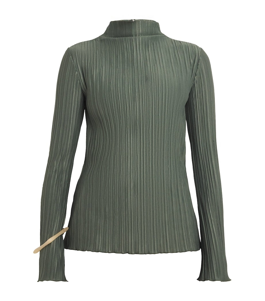 Green Plissé Abacus Top