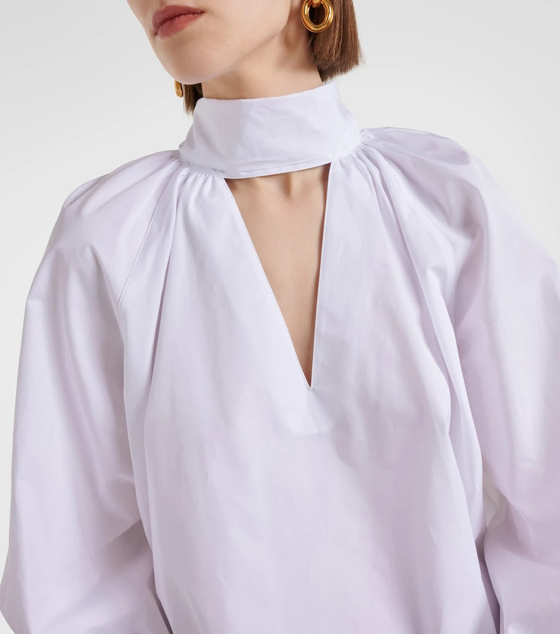 CO - Scarf-detail cotton poplin blouse