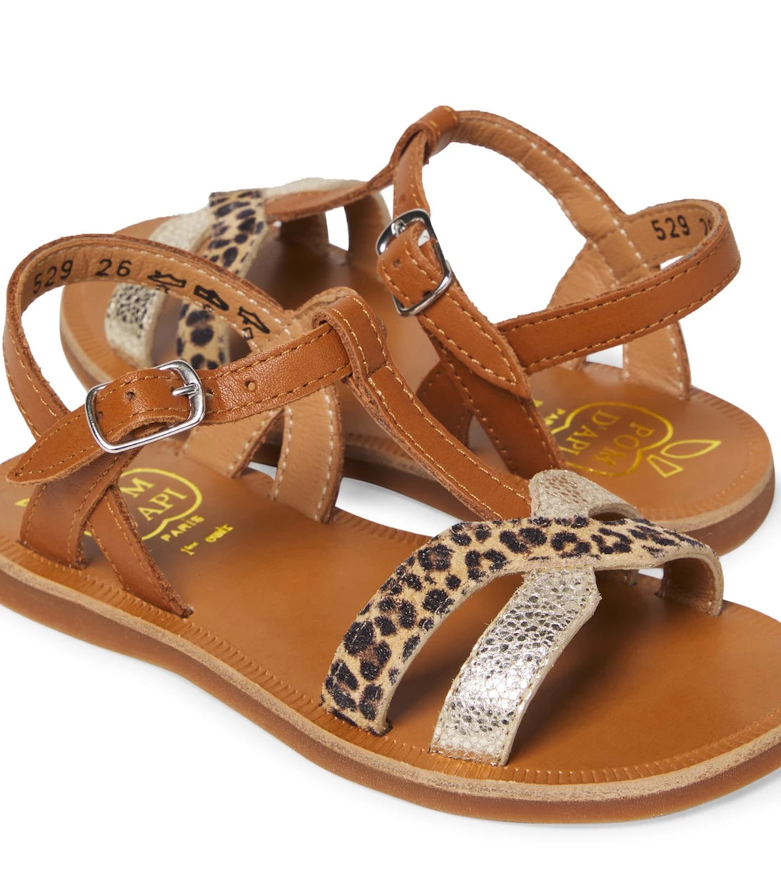 Pom d'Api - Plagette leopard-print leather sandals