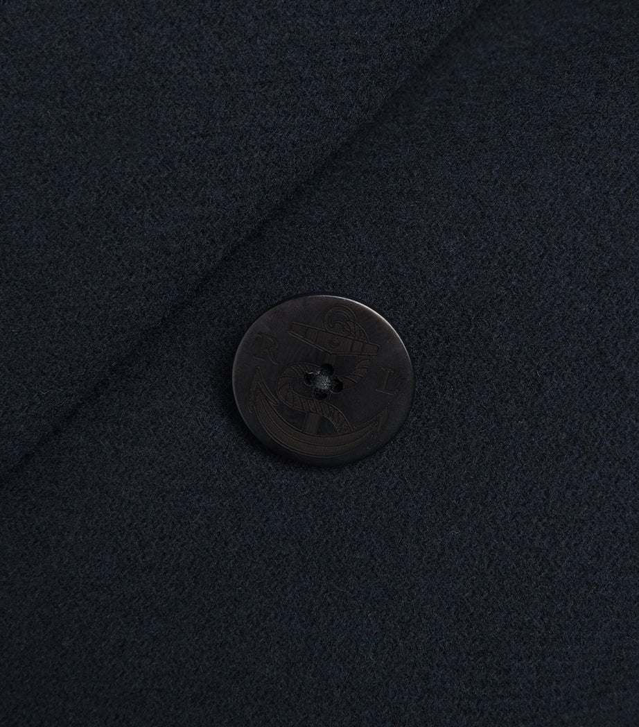 Wool-Blend Melton Peacoat NAVY