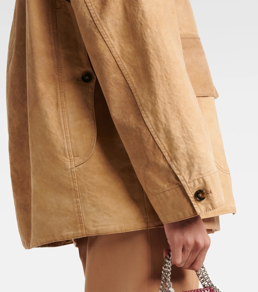 Stella McCartney - Corduroy-trimmed cotton field jacket