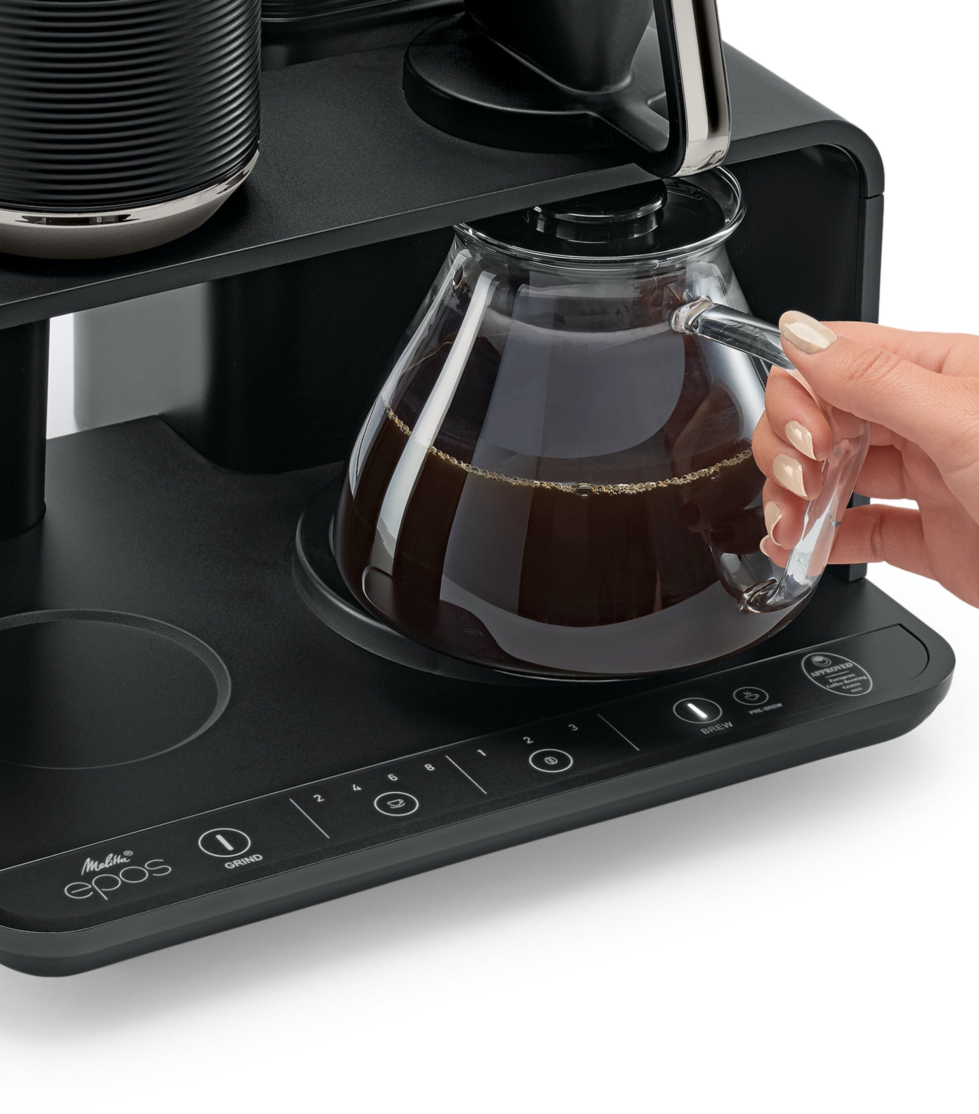 EPOS Chrome Coffee Machine with Grinder