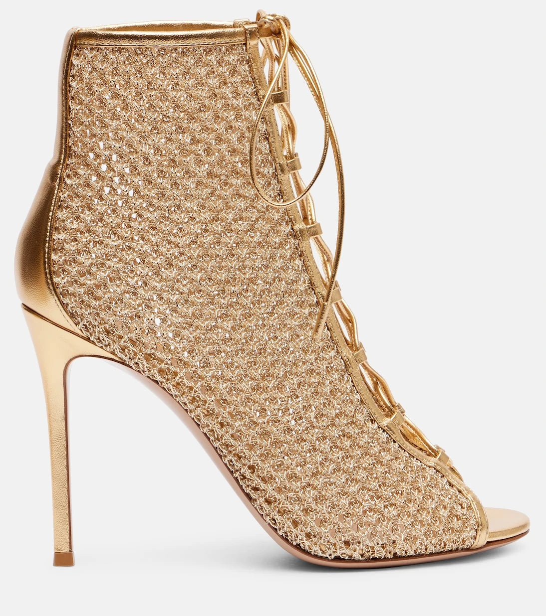Gianvito Rossi - 105 metallic leather-trimmed sandals