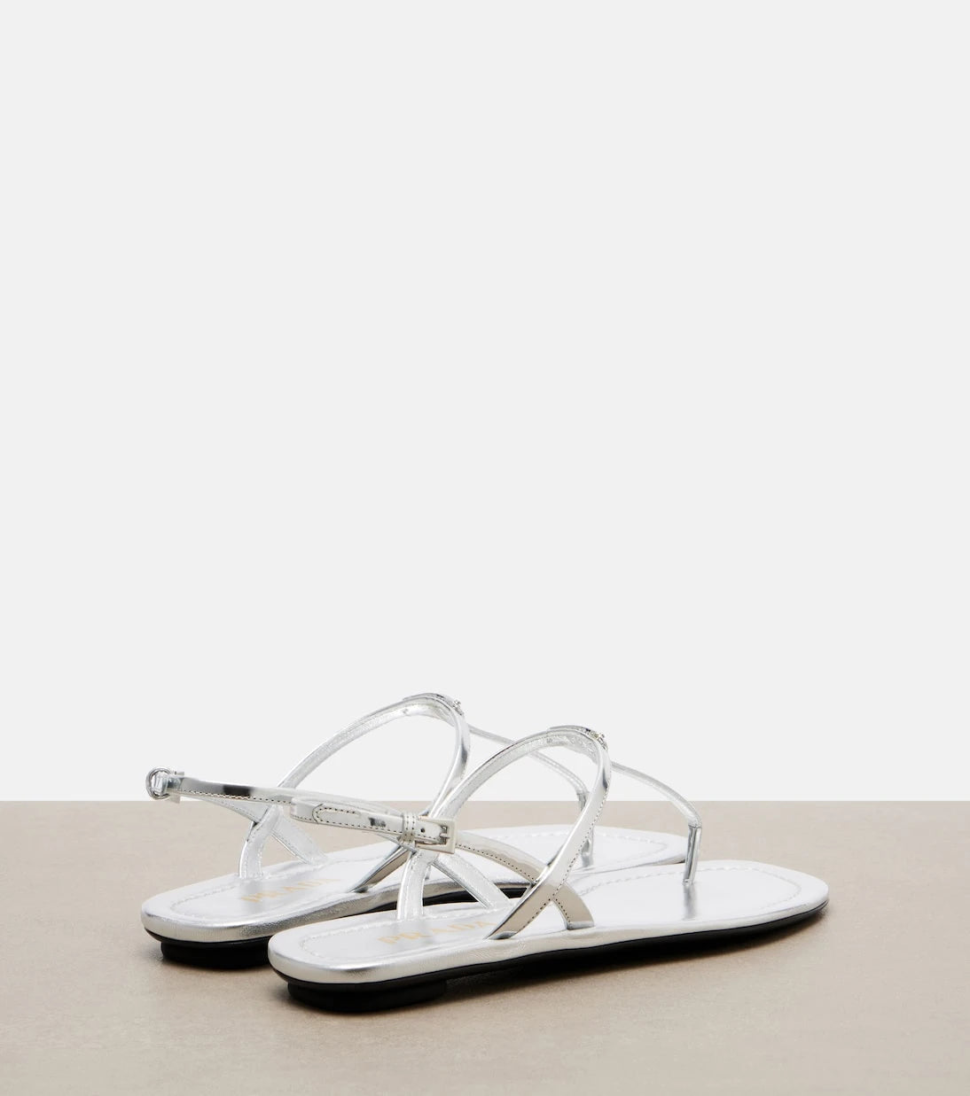 Prada - Metallic leather sandals