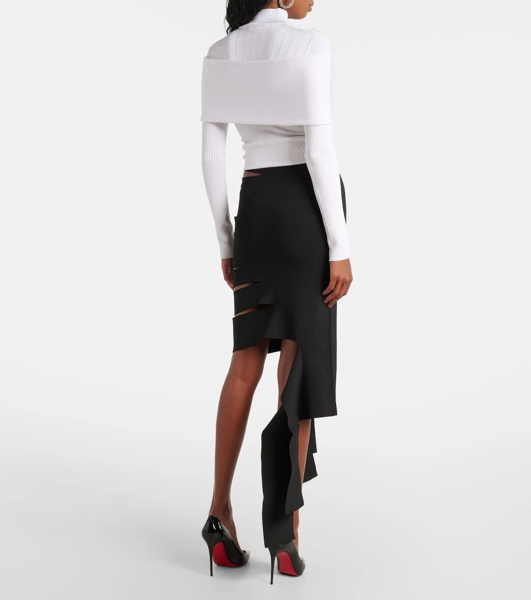 Mugler - تنورة ميدي بقصّة غير متماثلة