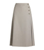 Ralph Lauren Collection Grey Wool Dee Midi Skirt
