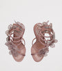 René Caovilla Nude Satin Floral Cleo Sandals 105