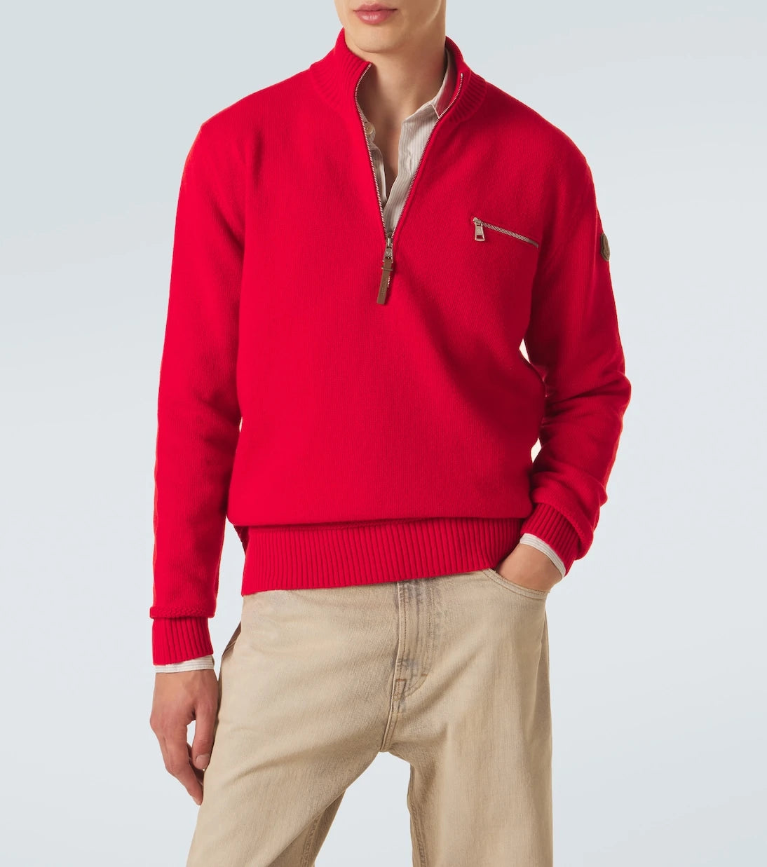 Moncler - Wool and cashmere half-zip sweater