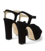 Black Heloise 120 Velvet Platform Sandals