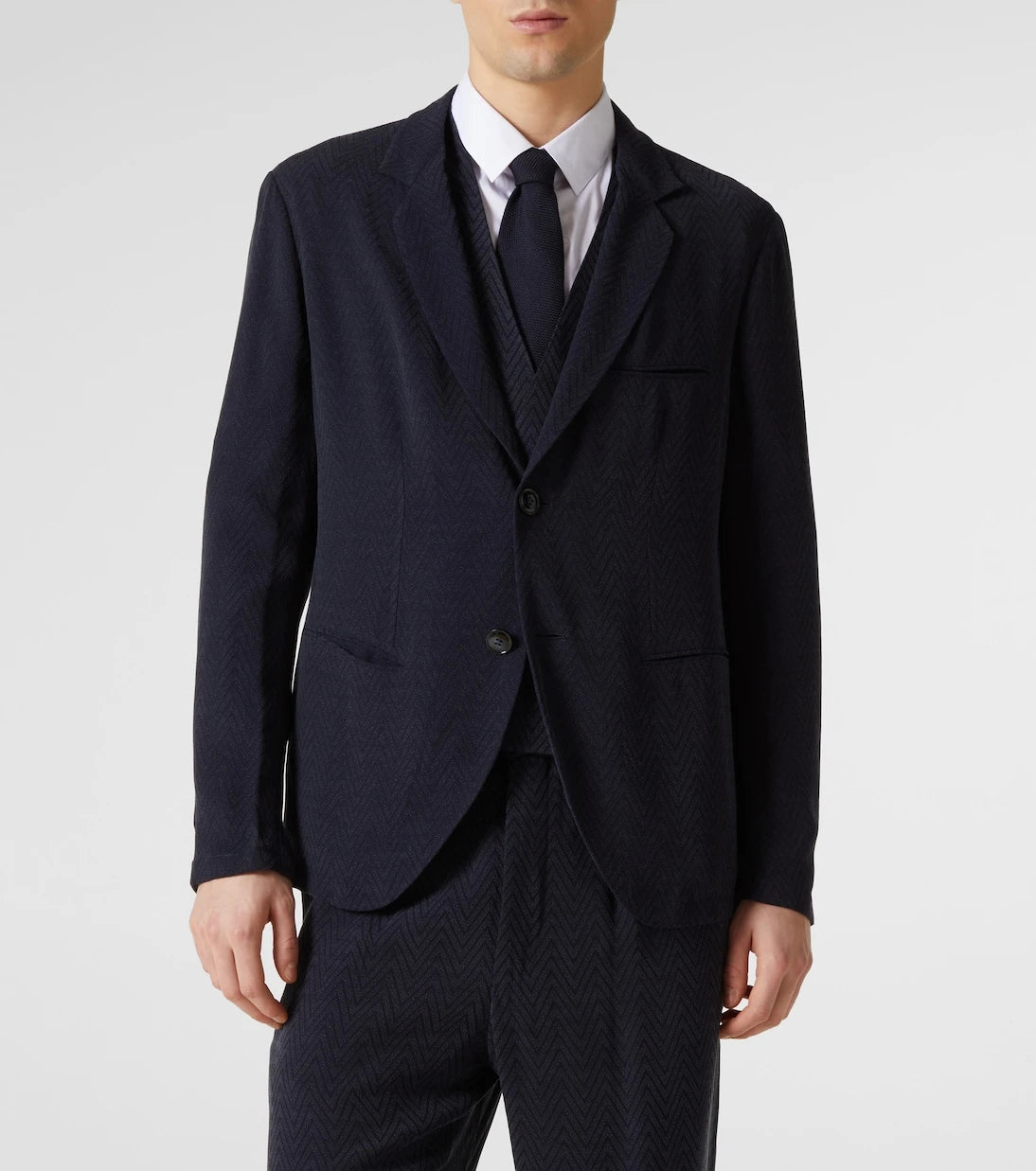 Giorgio Armani - Chevron jacquard blazer