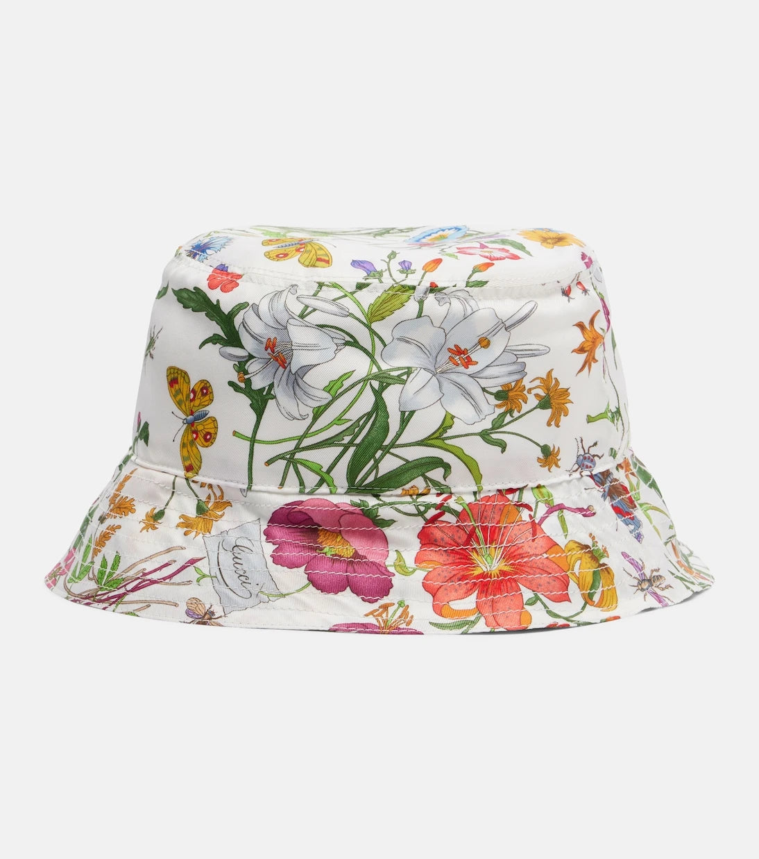 Gucci - Çiçekli ipek kova şapka
