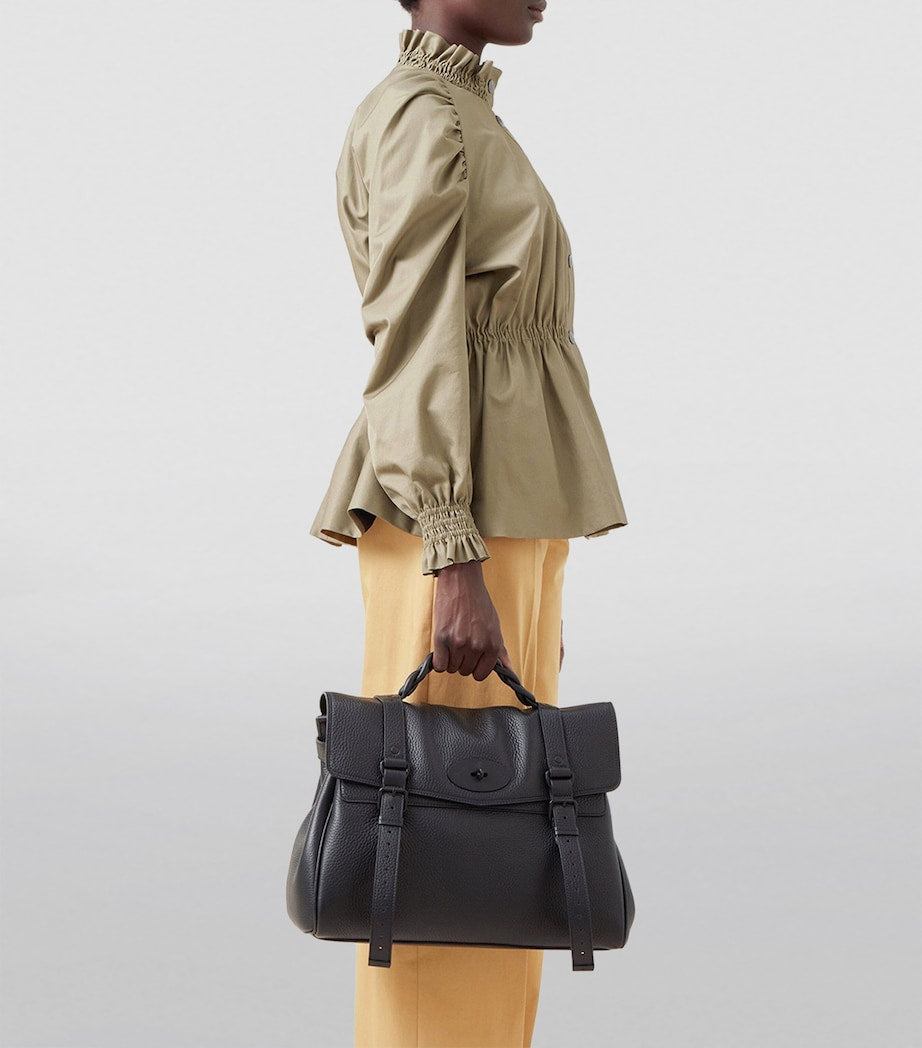 Mulberry Black Oversized Leather Alexa Cross-Body Bag
