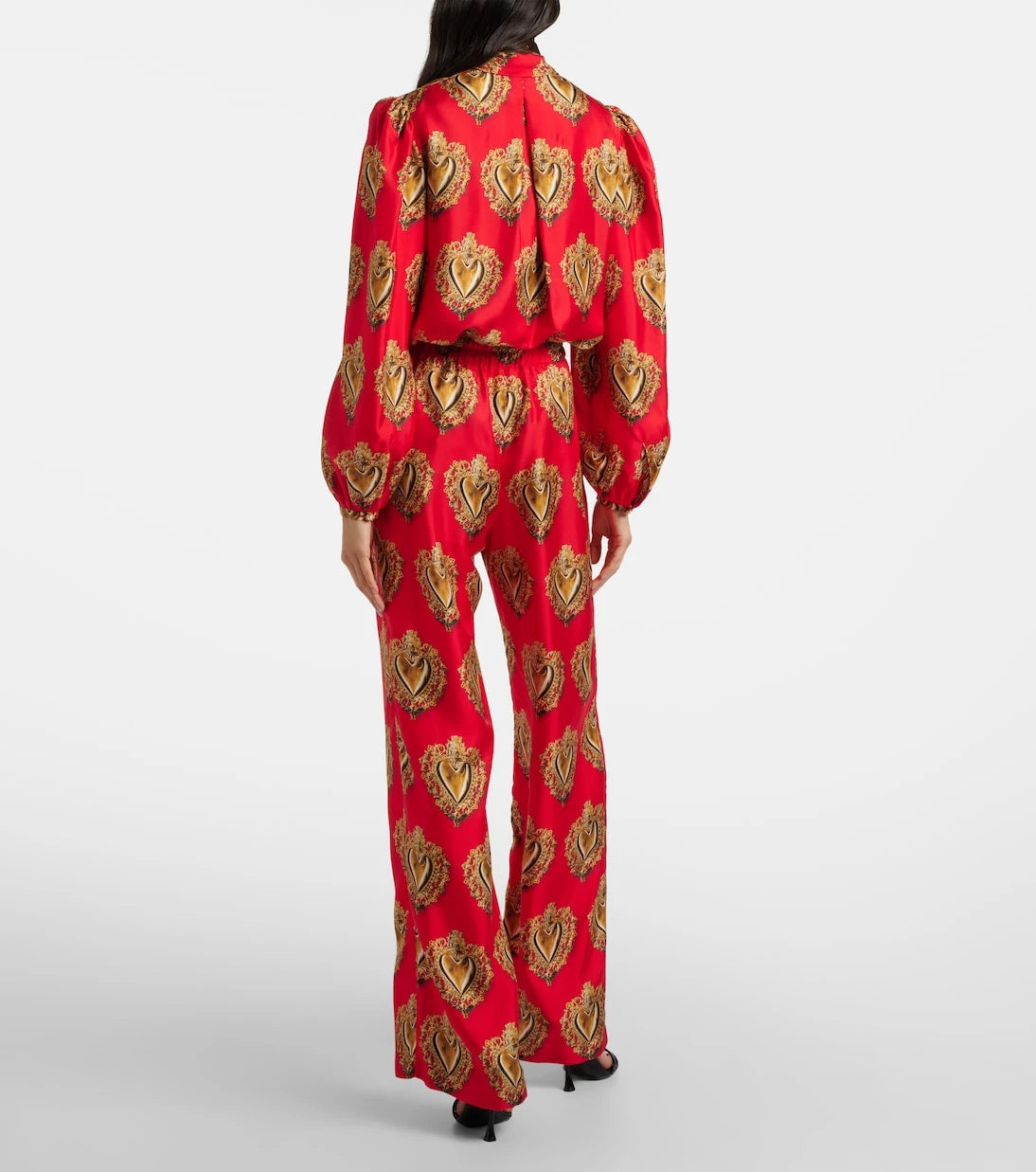 Dolce&Gabbana - Printed high-rise silk palazzo pants