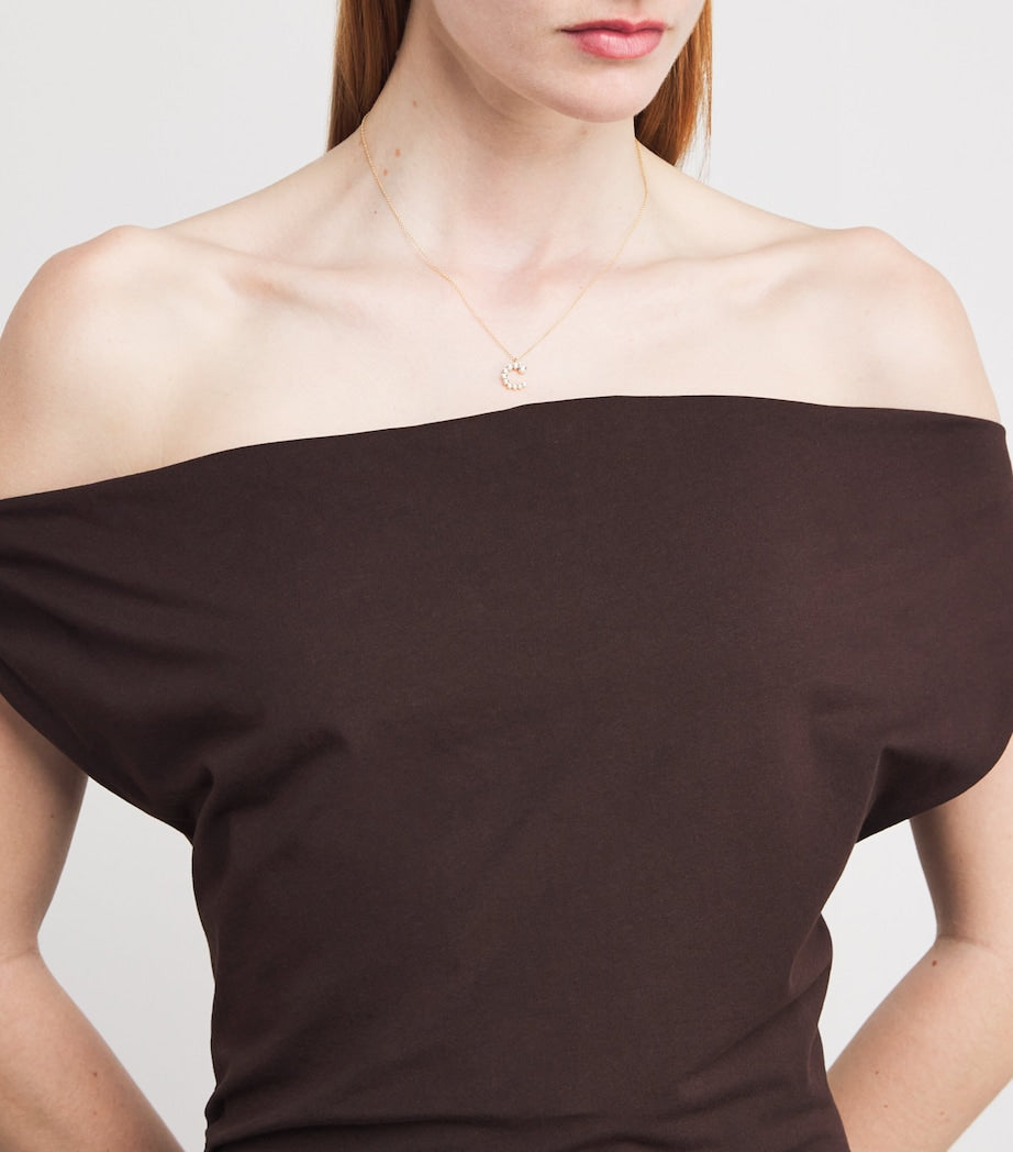 Sophie Bille Brahe Yellow Gold and Diamond Soprano 'C' Necklace