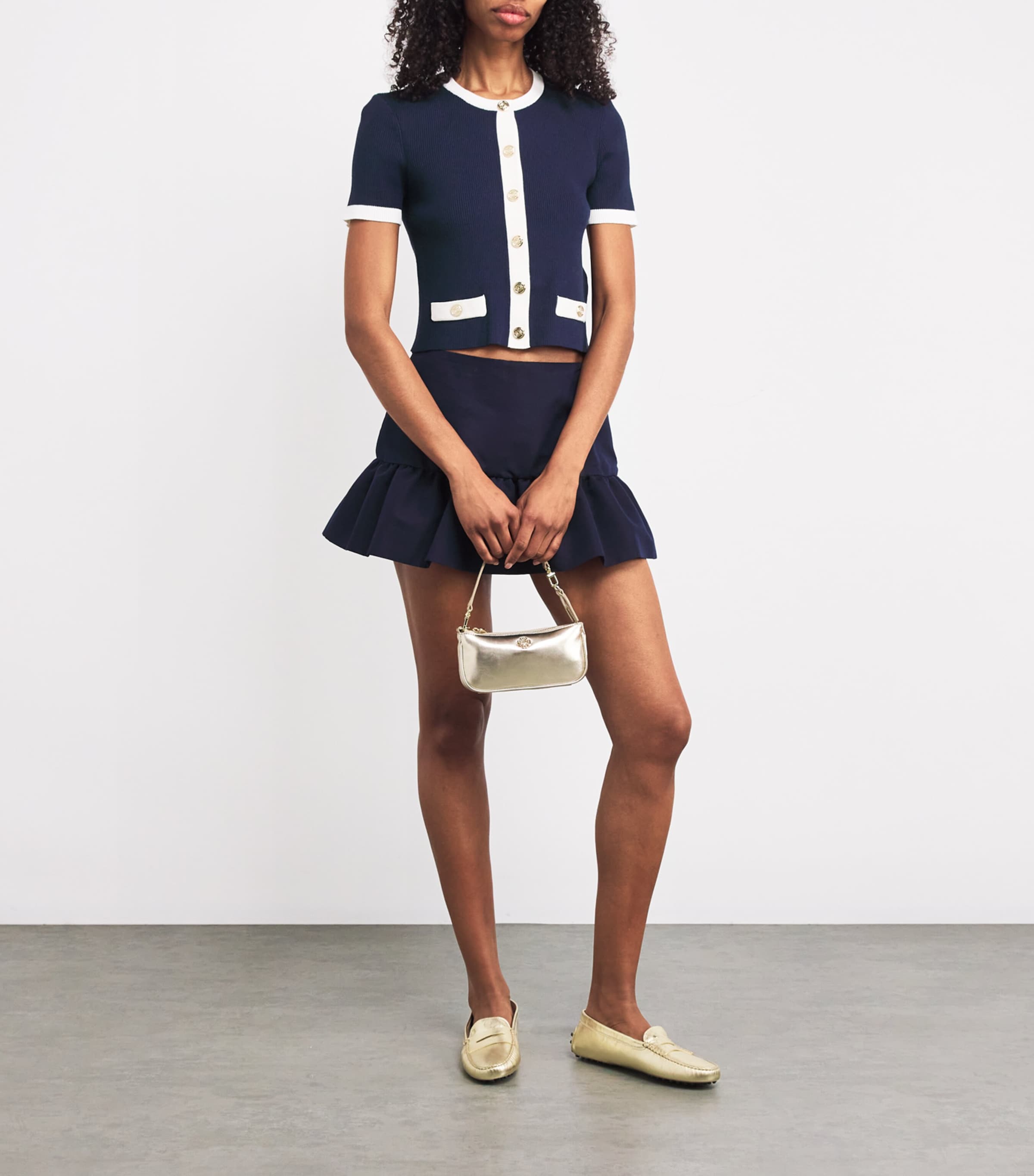 Blue Cropped Cardigan