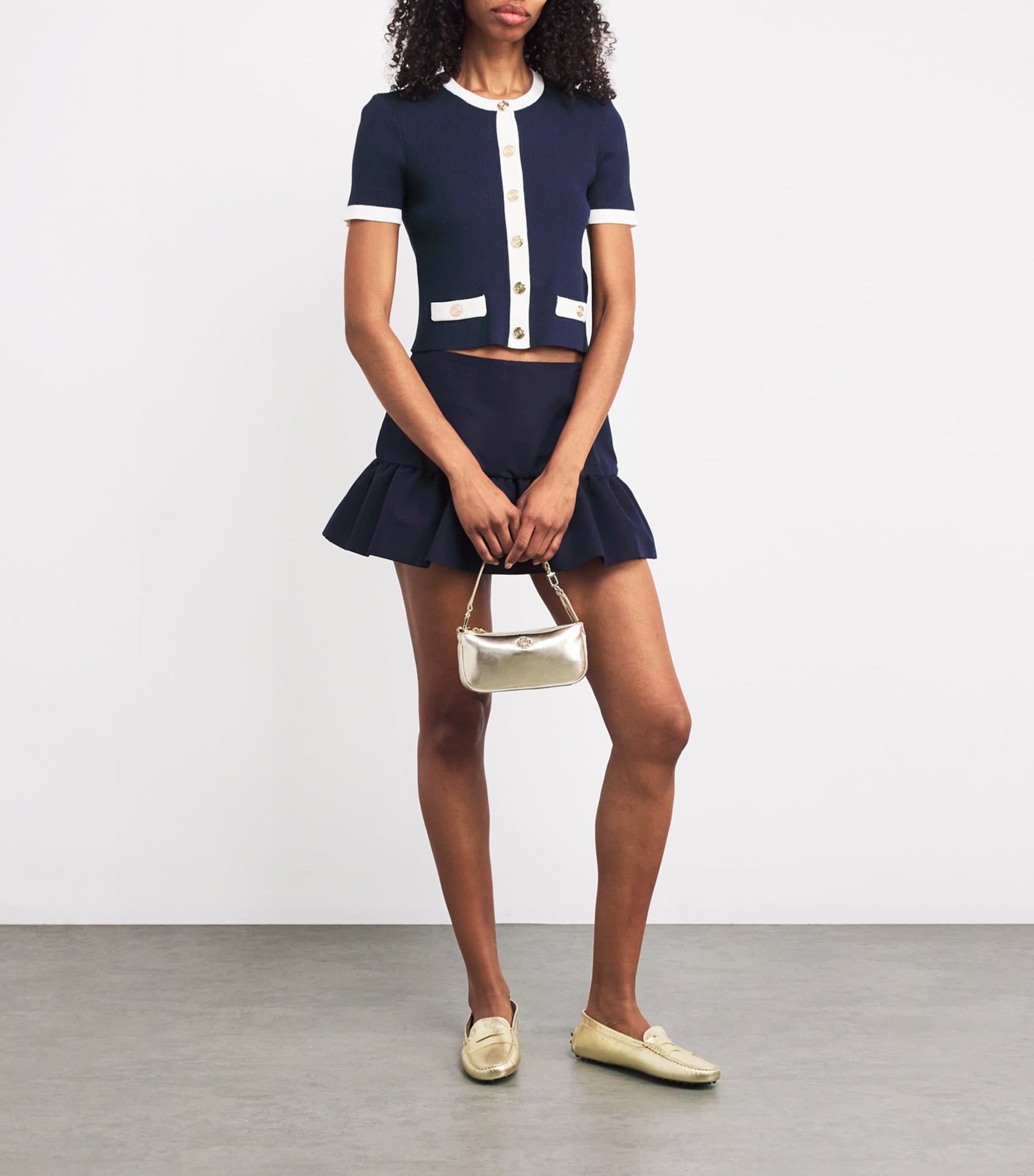 Blue Cropped Cardigan