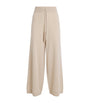 Beige Wool-Cashmere Wide-Leg Trousers