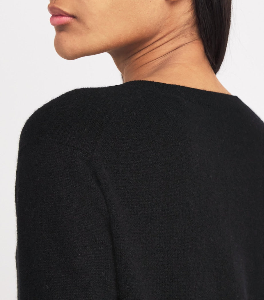 Black Cashmere V-Neck Sweater