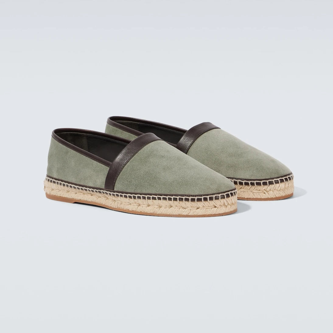 Manolo Blahnik - Nerano leather-trimmed suede espadrilles
