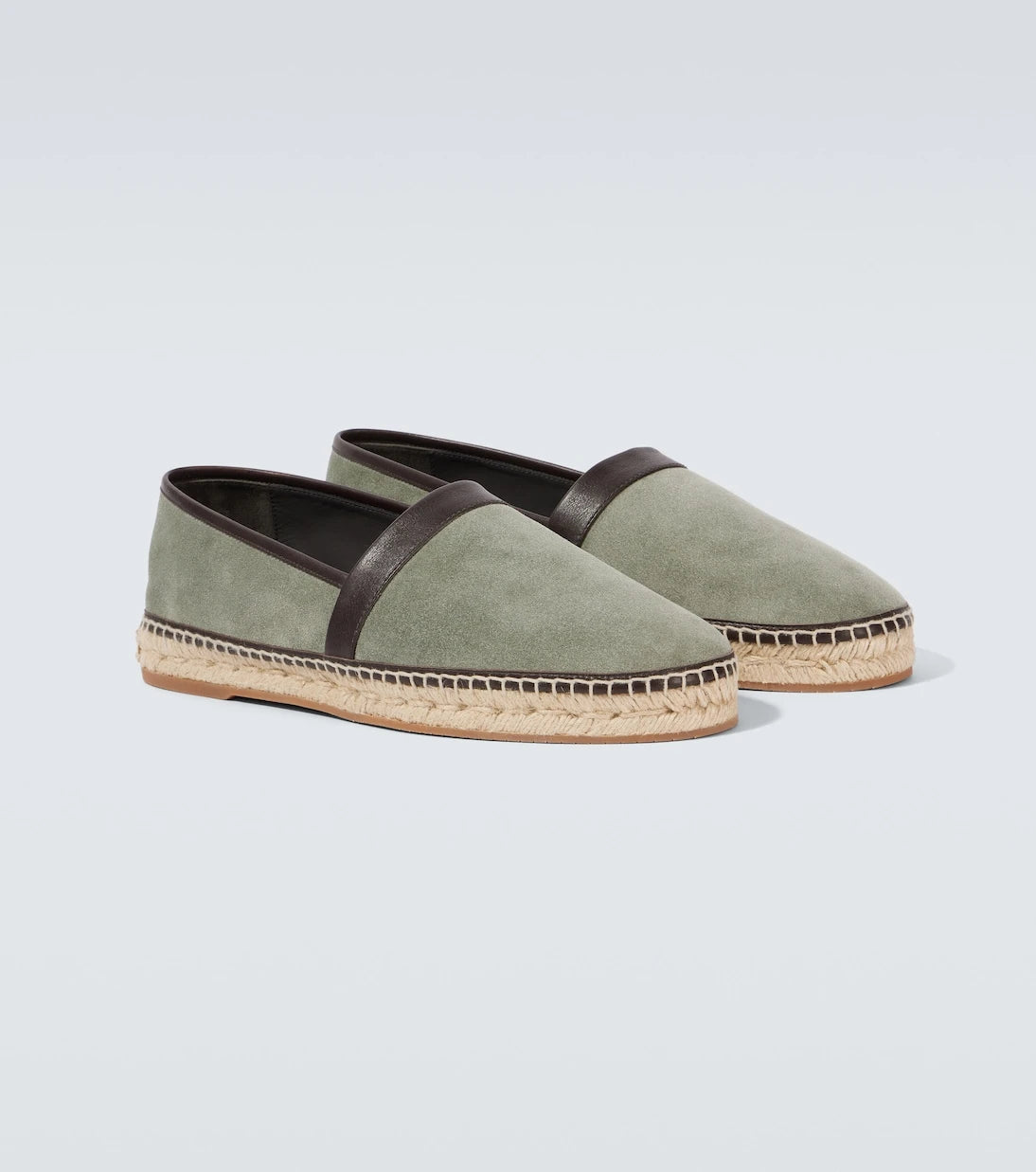 Manolo Blahnik - Nerano leather-trimmed suede espadrilles