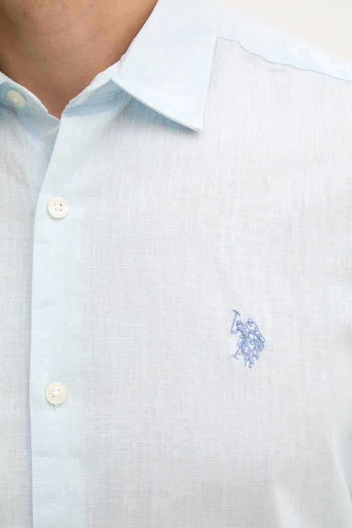 U.S. Polo Assn. erkek pamuklu LINEN BLEND LS gömlek