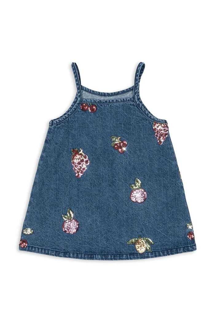 Konges Sløjd MAGOT SEQUIN STRAP DRESS GOTS Çocuk Pamuk Elbise