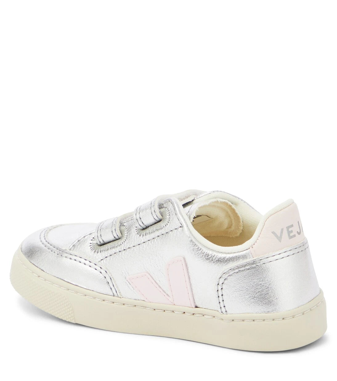 Veja Kids - V-12 metallic leather sneakers