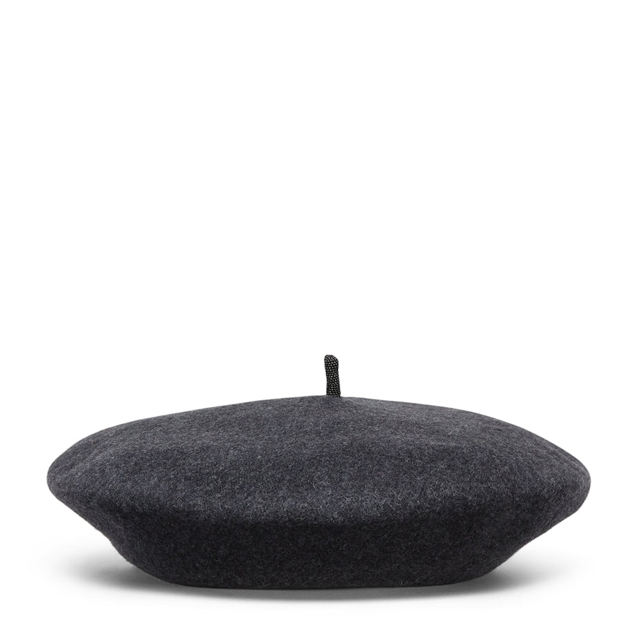 Brunello Cucinelli Black Wool Beret