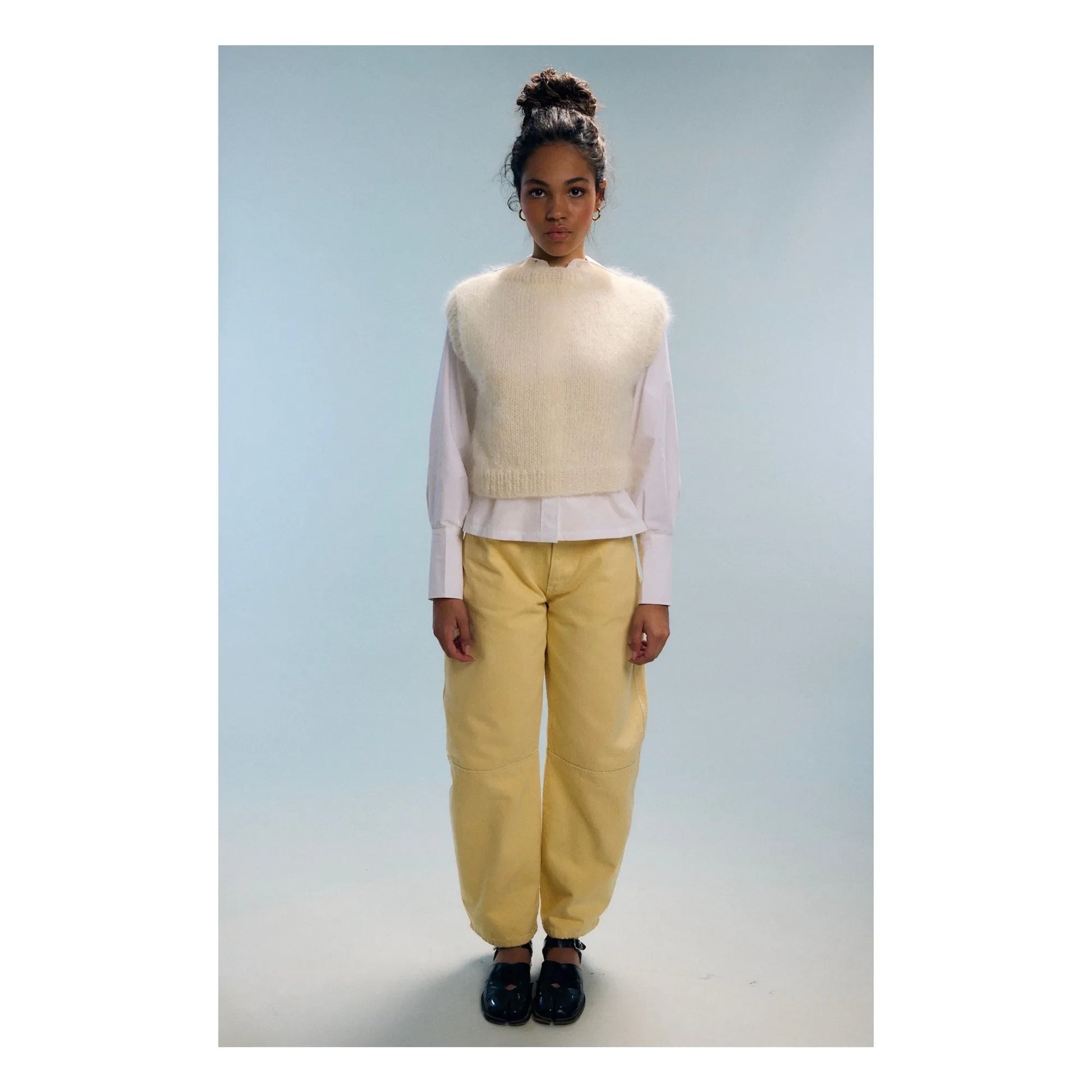 Nitah - Yasmine Mohair Sleeveless Sweater | White