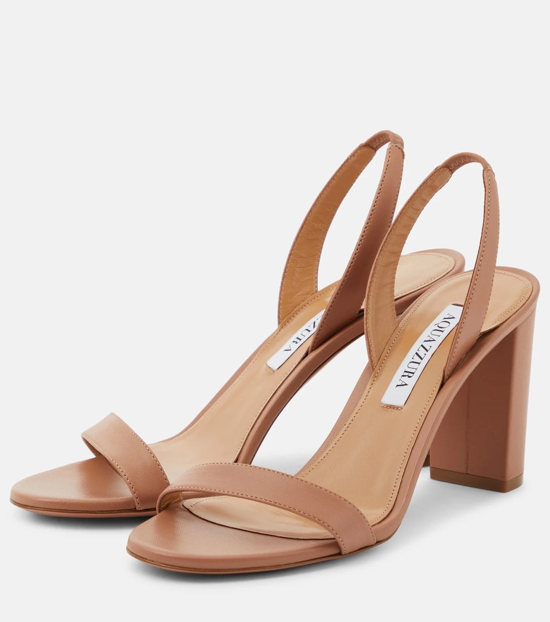 Aquazzura - So Nude leather slingback sandals