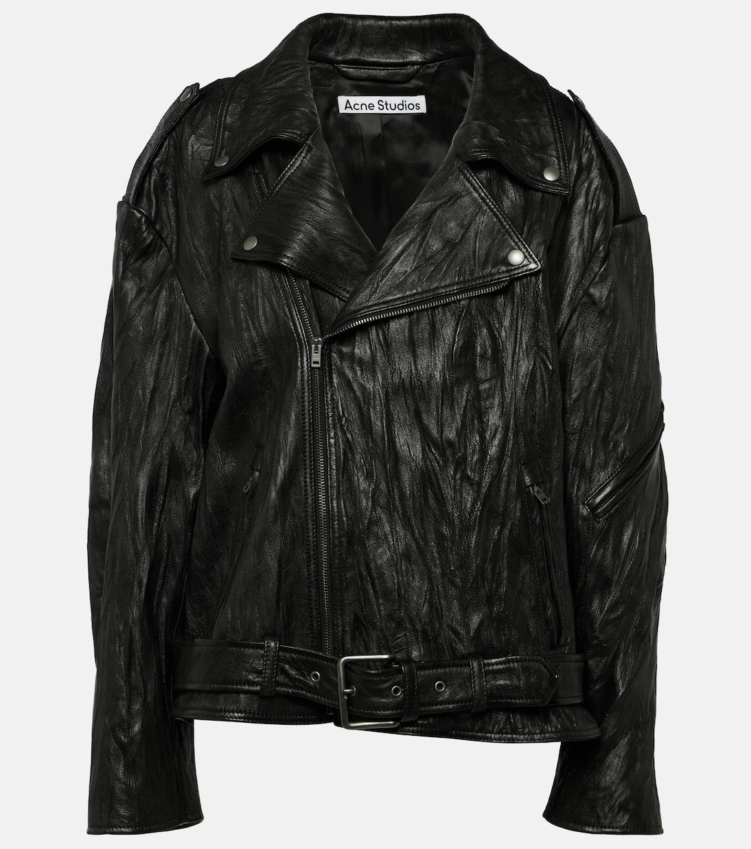 Acne Studios - Linor oversized belted leather jacket