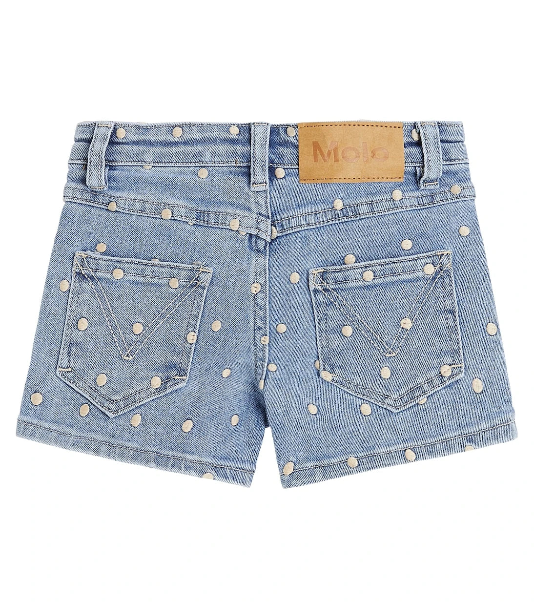 Molo - Alvira polka-dot embroidered denim shorts