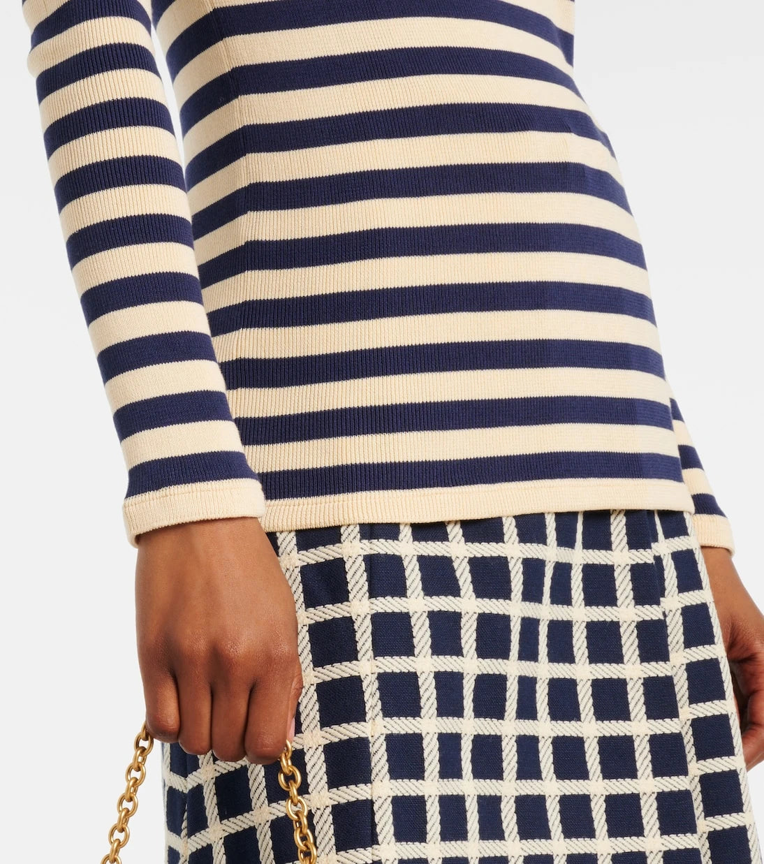 Valentino - Striped ribbed-knit cotton sweater