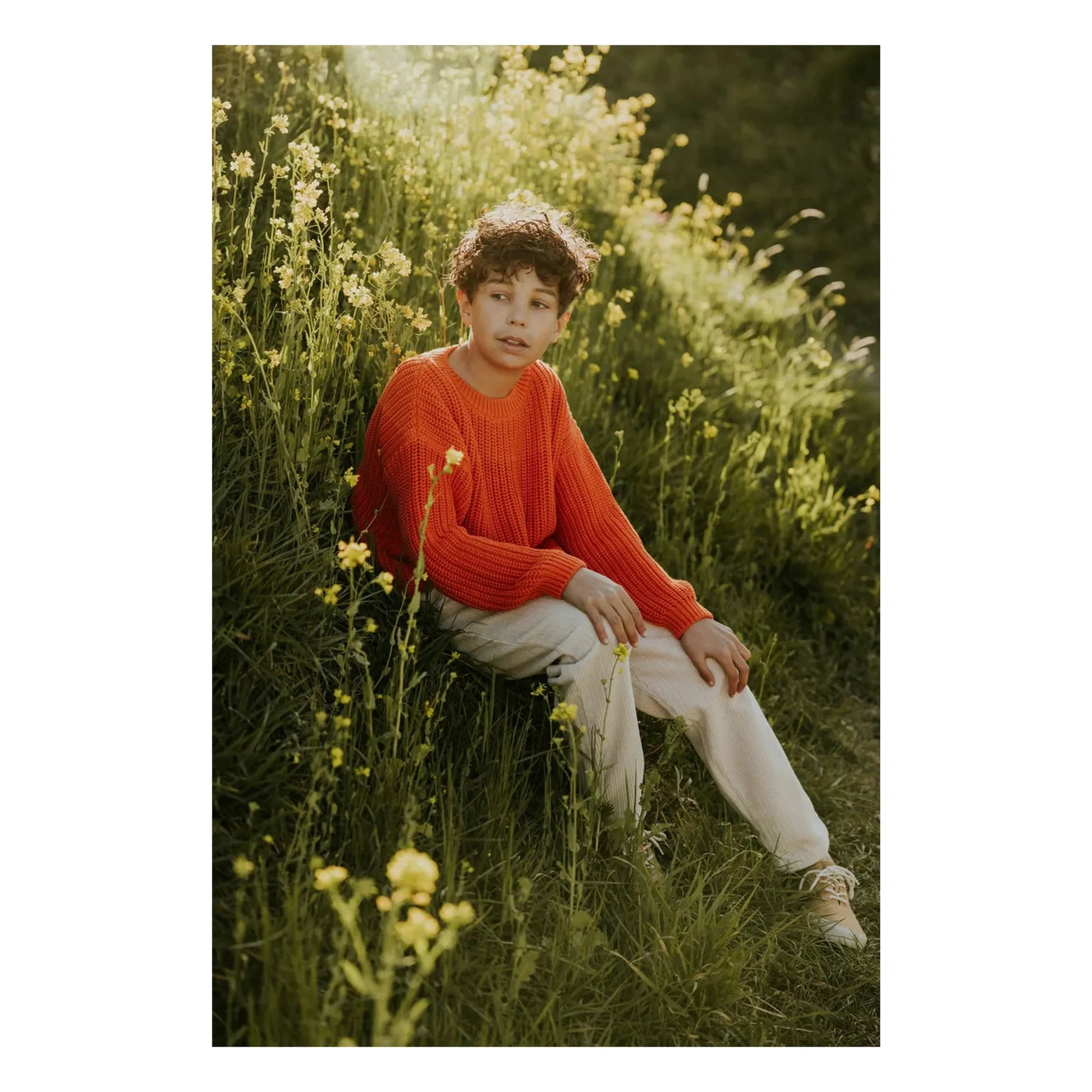 Yuki - Organic Cotton Chunky Sweater | Orange